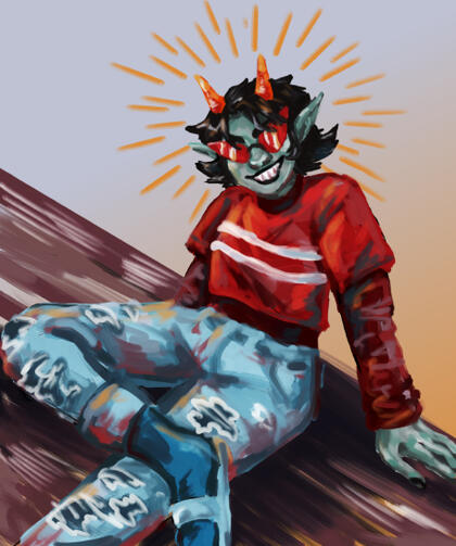 Digital painting of Terezi Pyrope.
