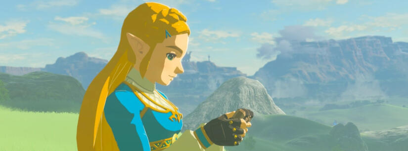 A header image of Zelda from Breath of the Wild from the epilogue cutscene. She looks down at the Sheikah Slate.